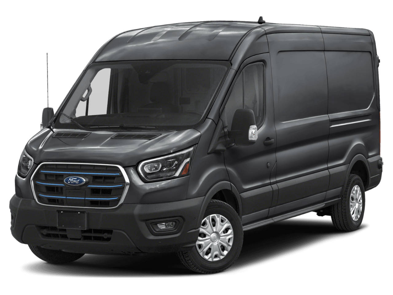 2022 Ford E-Transit Cargo Van T-350 - Front 3/4, facing to the left