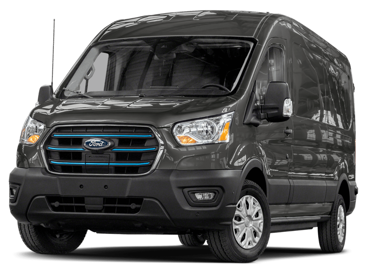 2022 Ford E-Transit Cargo Van  - Front 3/4, facing to the left