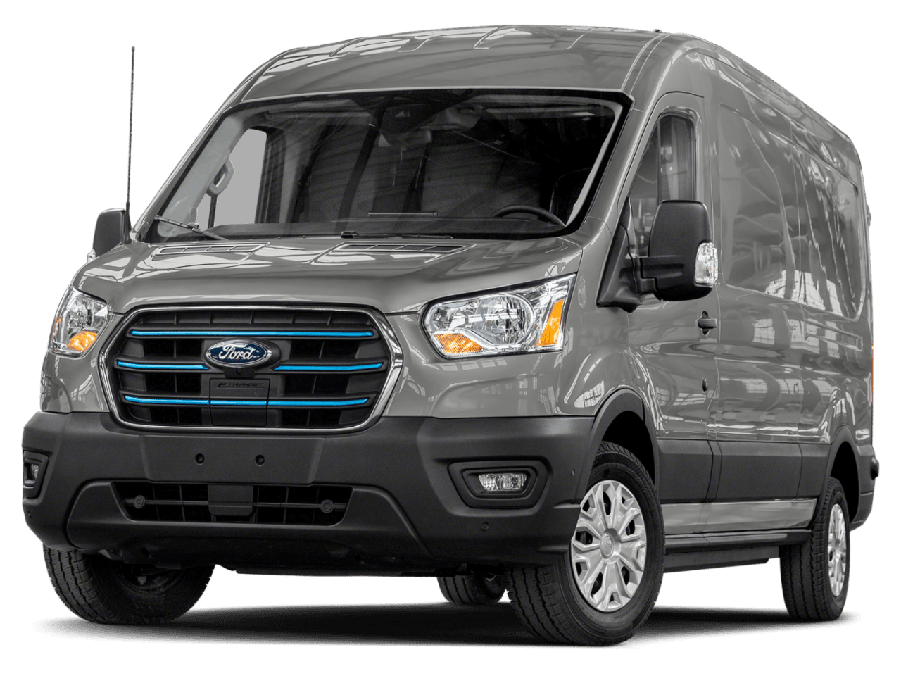 2022 Ford E-Transit Cargo Van  - Front 3/4, facing to the left