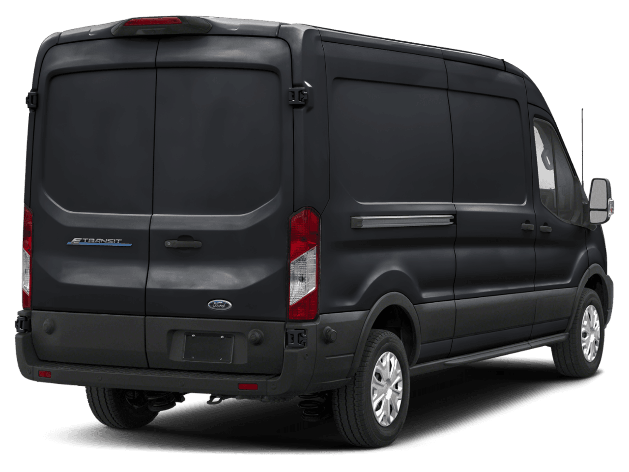 2022 Ford E-Transit Cargo Van  - Rear 3/4, facing to the right