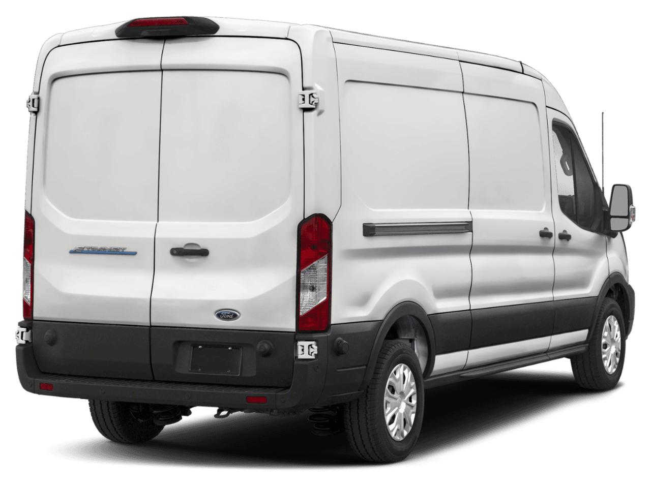 2022 Ford E-Transit Cargo Van  - Rear 3/4, facing to the right