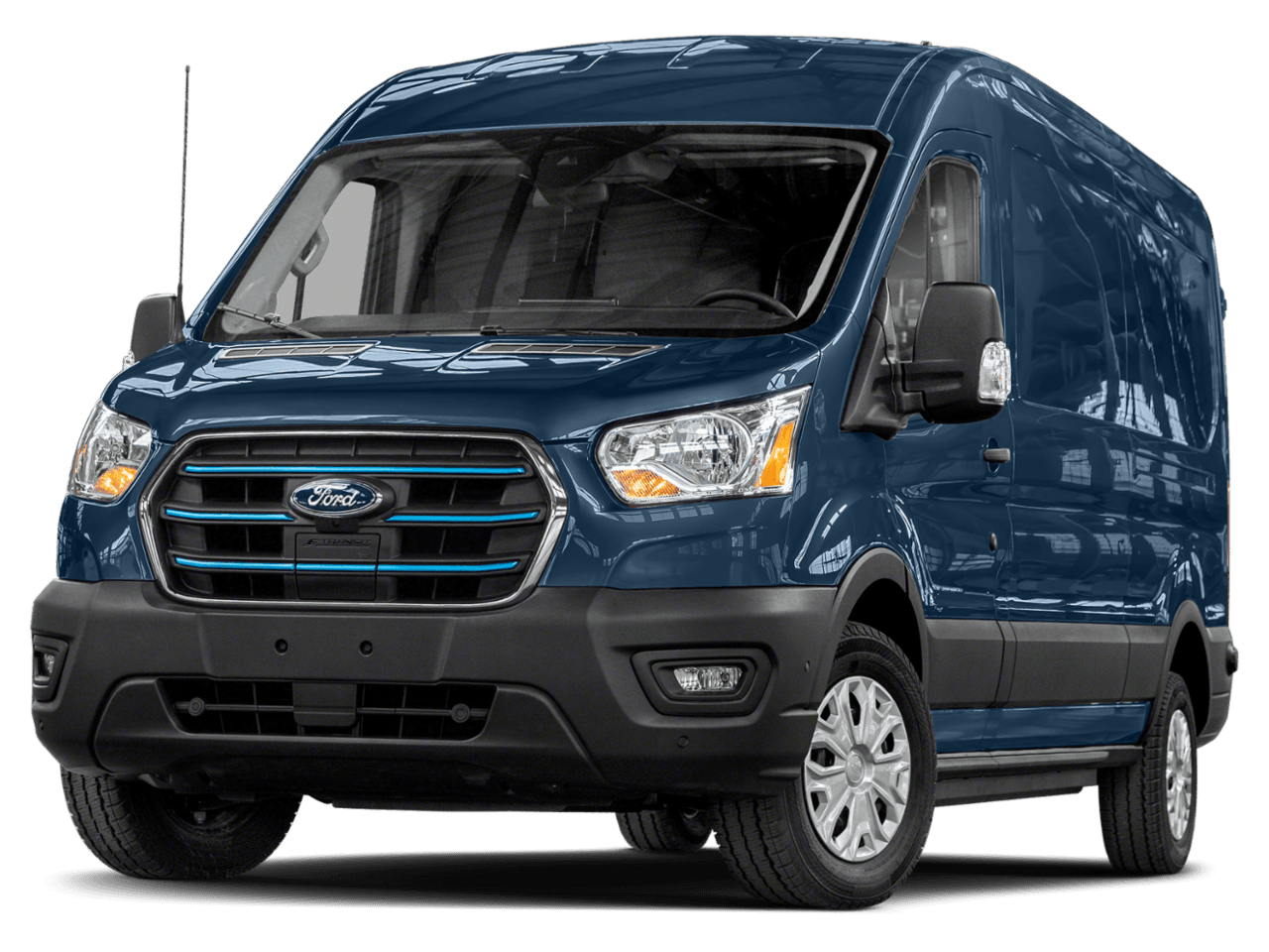 2022 Ford E-Transit Cargo Van  - Front 3/4, facing to the left