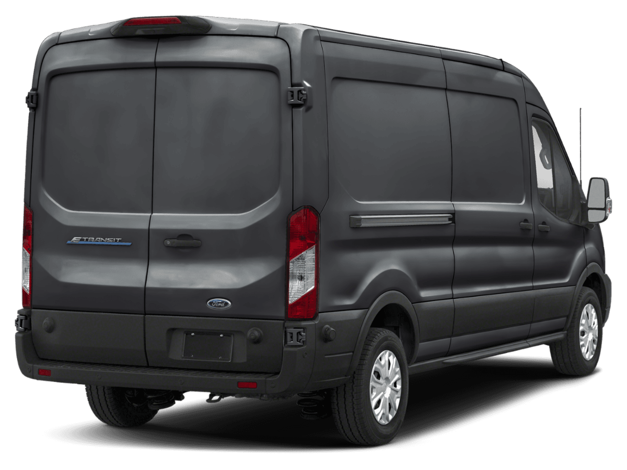 2022 Ford E-Transit Cargo Van T-350 - Rear 3/4, facing to the right