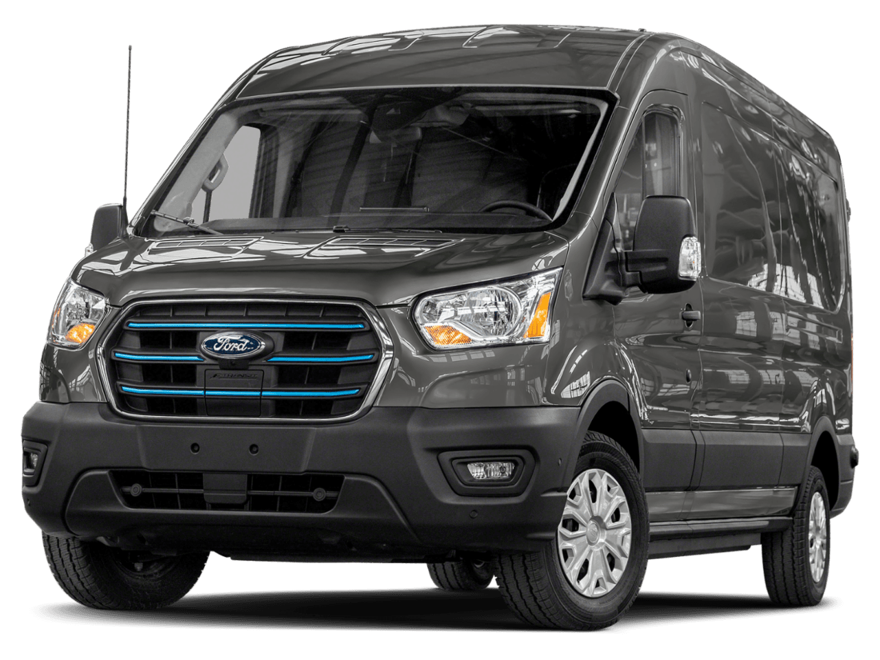 2022 Ford E-Transit Cargo Van  - Front 3/4, facing to the left