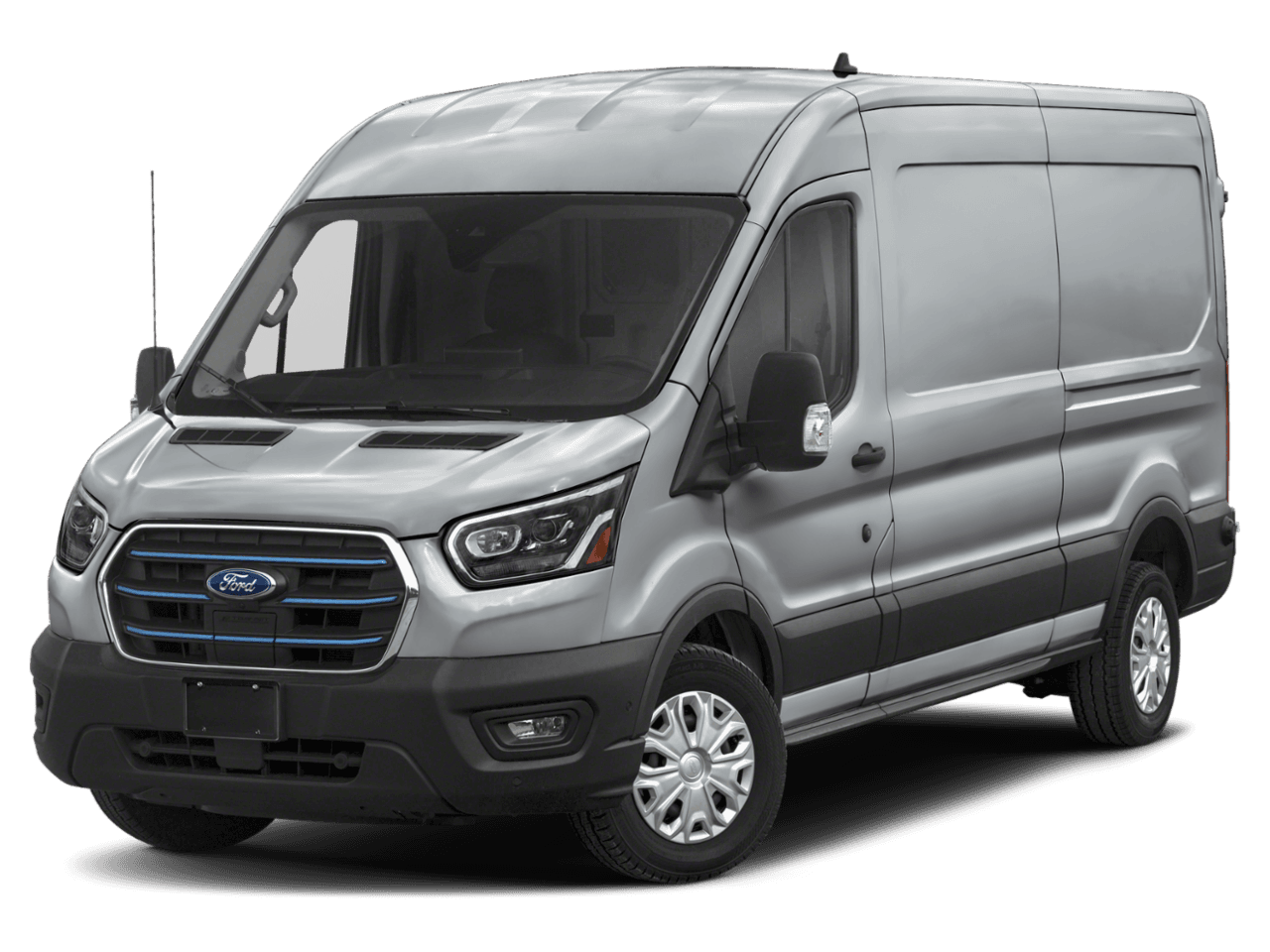 2022 Ford E-Transit Cargo Van  - Front 3/4, facing to the left