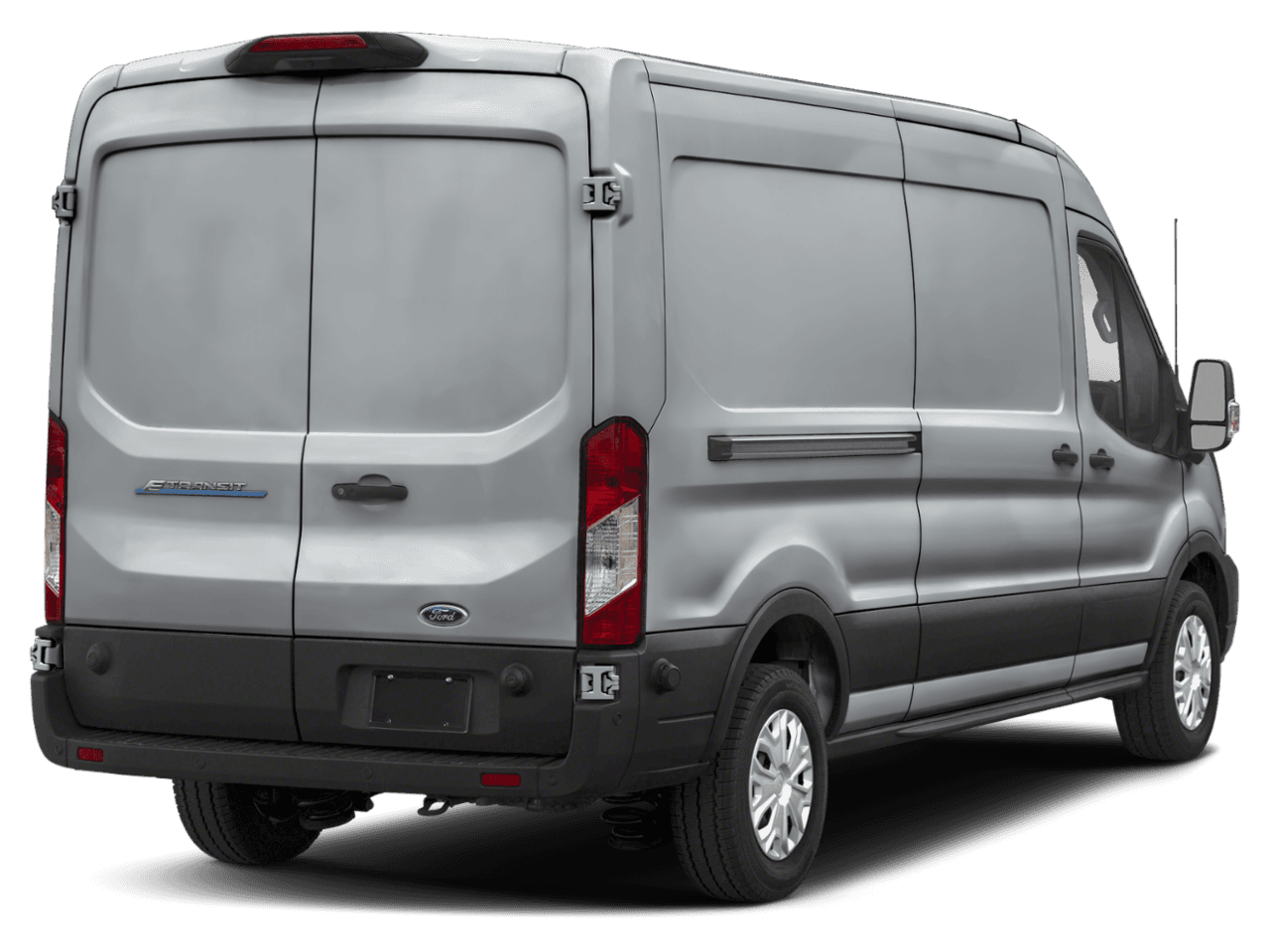 2022 Ford E-Transit Cargo Van  - Rear 3/4, facing to the right