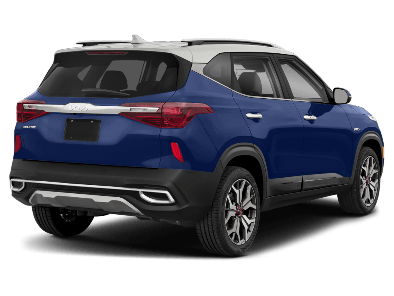 2022 Kia Seltos SX - Rear 3/4, facing to the right