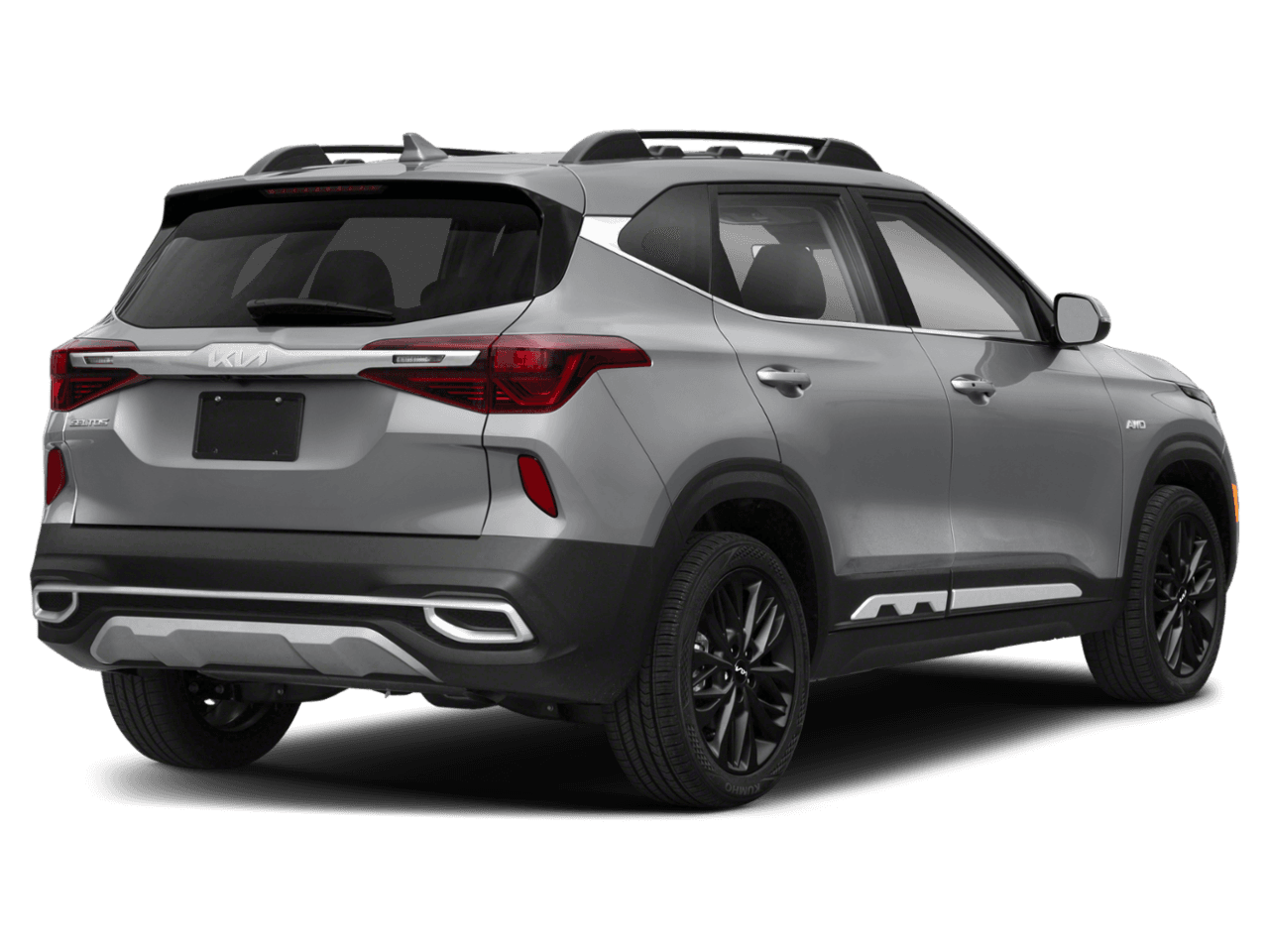 2022 Kia Seltos Nightfall - Rear 3/4, facing to the right