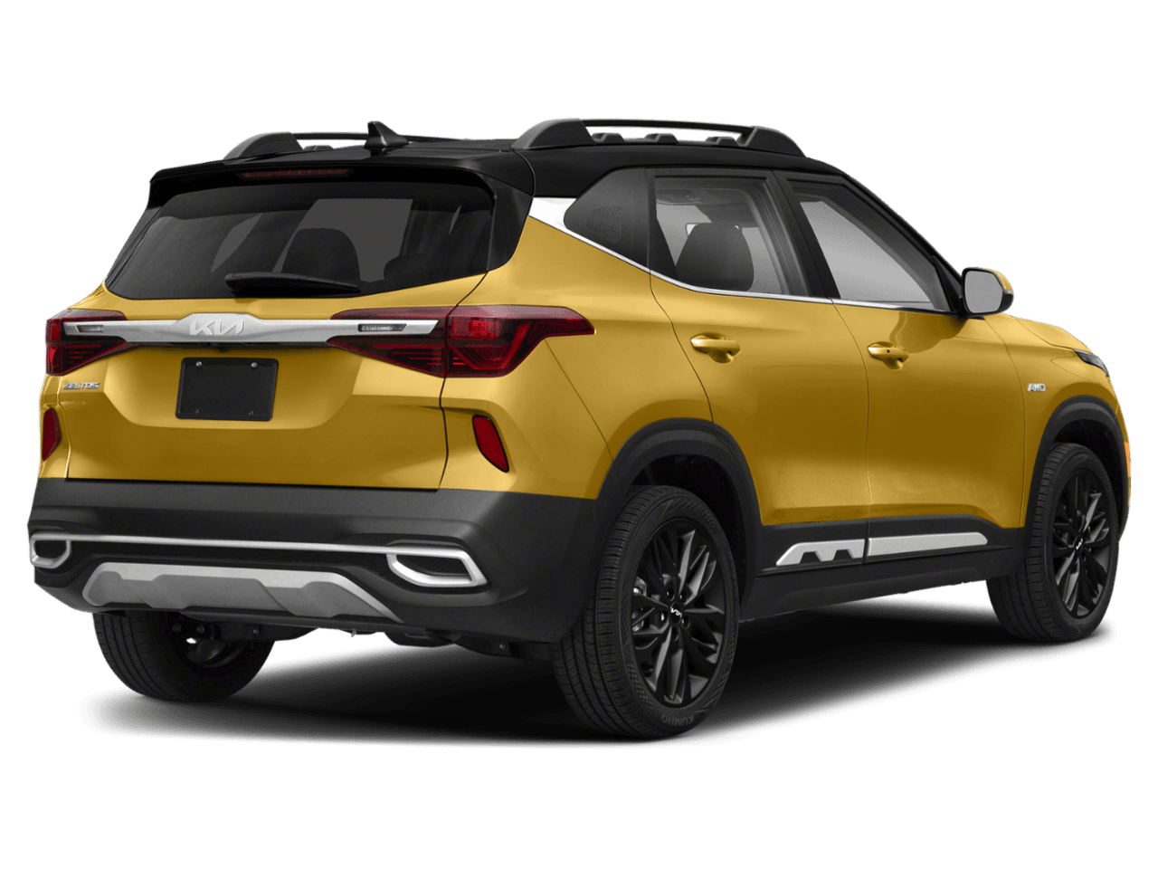 2022 Kia Seltos Nightfall - Rear 3/4, facing to the right