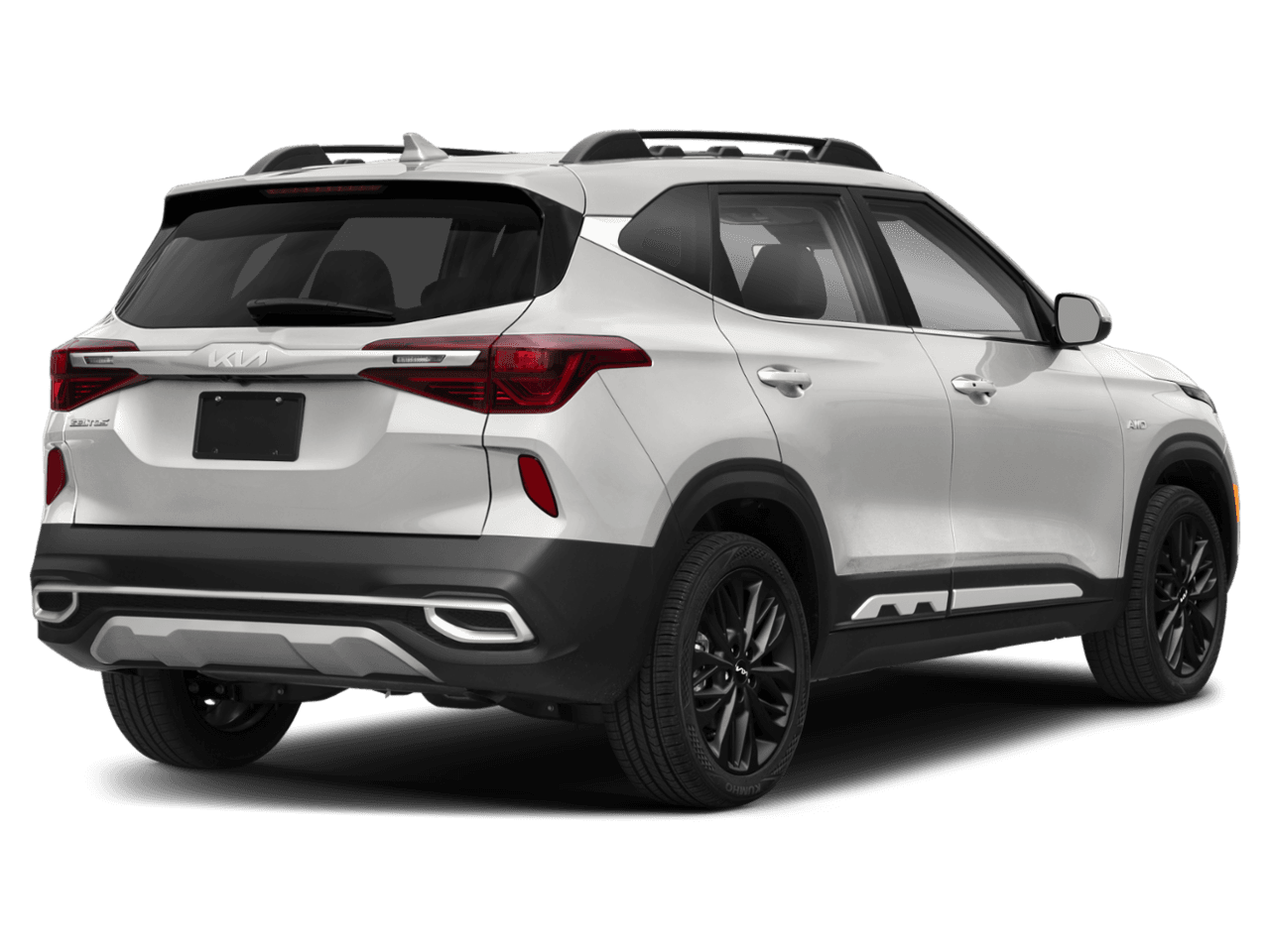 2022 Kia Seltos Nightfall - Rear 3/4, facing to the right