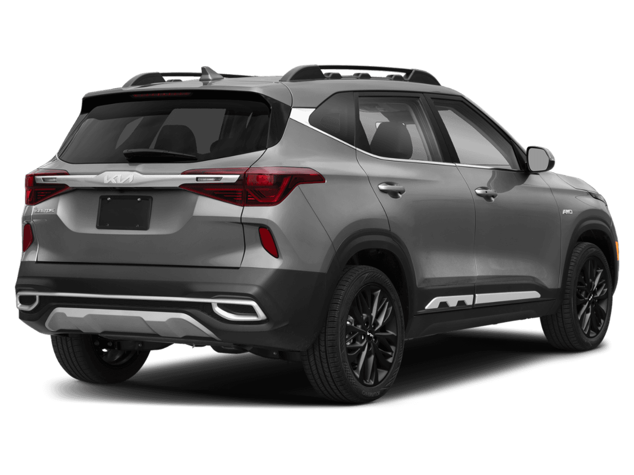 2022 Kia Seltos Nightfall - Rear 3/4, facing to the right