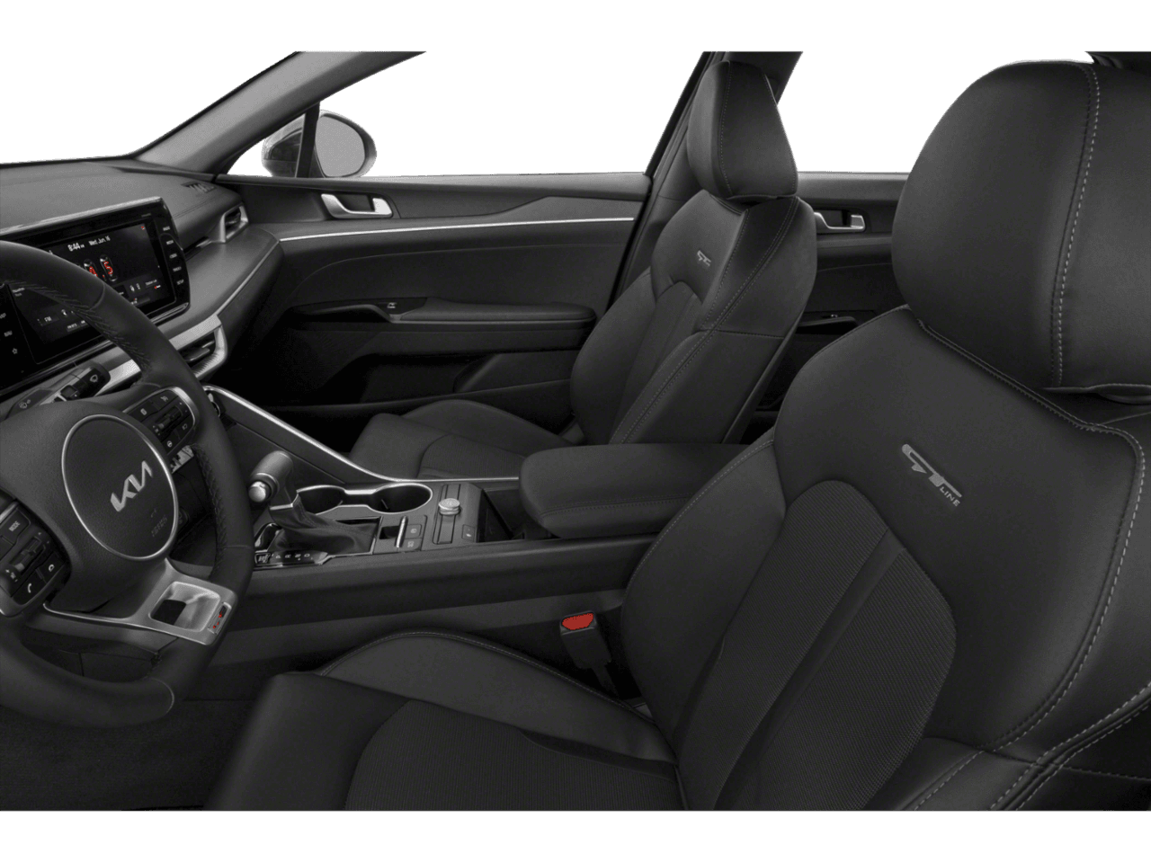 2022 Kia K5 GT-Line - Interior Driver's Side with Door Open, Front Seat Feature