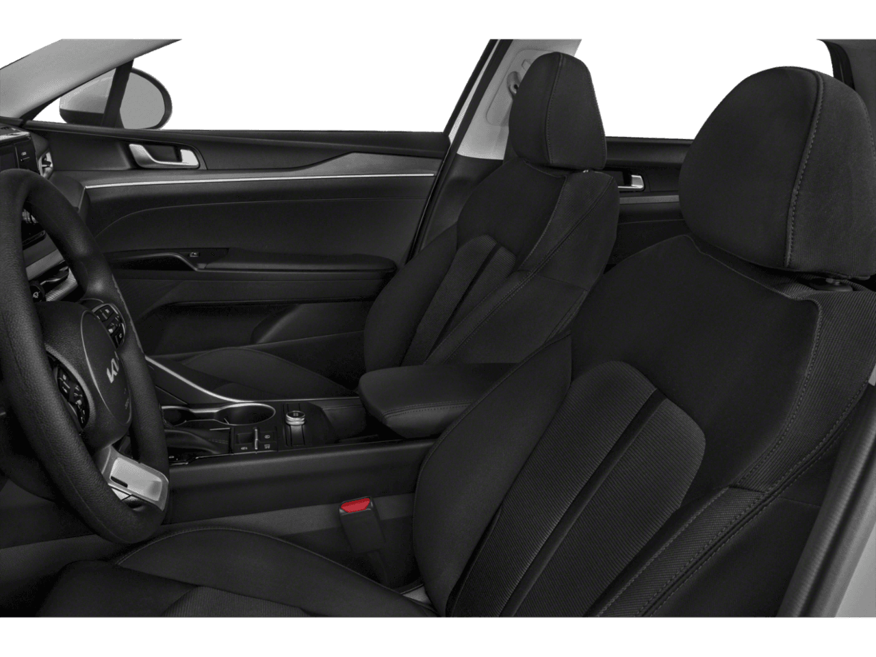 2022 Kia K5 LXS - Interior Driver's Side with Door Open, Front Seat Feature