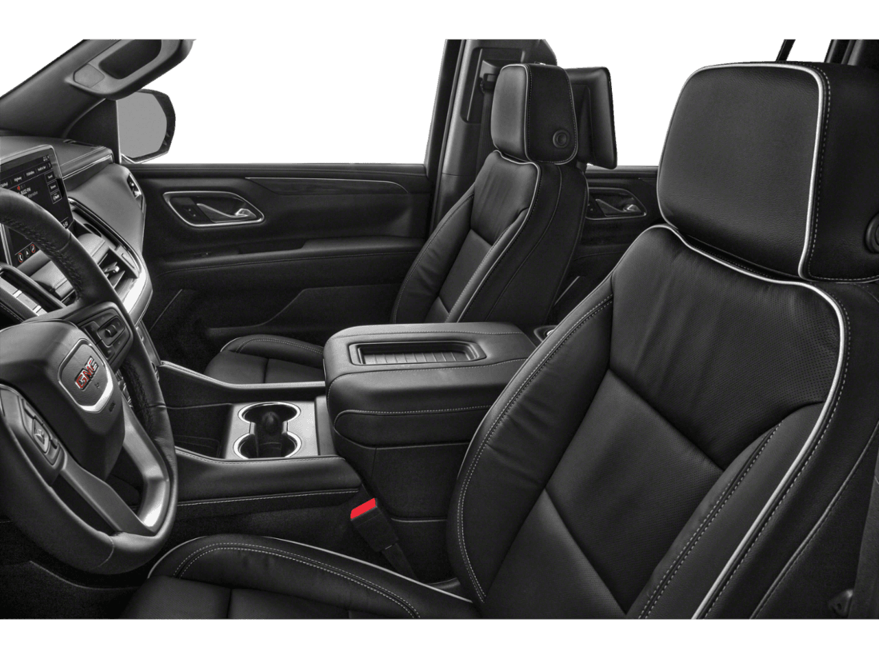 2022 GMC Yukon XL SLT - Interior Driver's Side with Door Open, Front Seat Feature