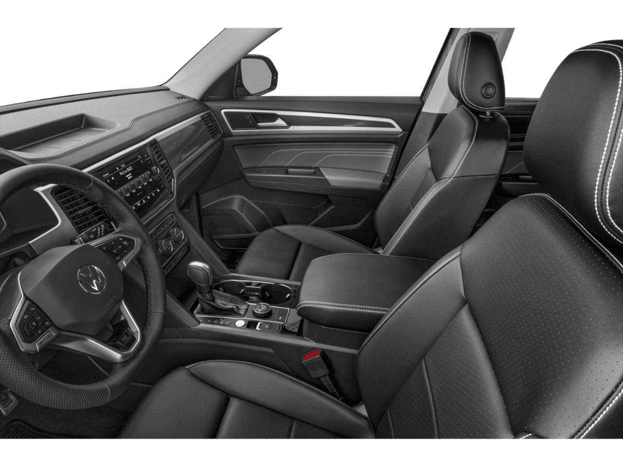 2022 Volkswagen Atlas 3.6L V6 SEL R-Line Black - Interior Driver's Side with Door Open, Front Seat Feature