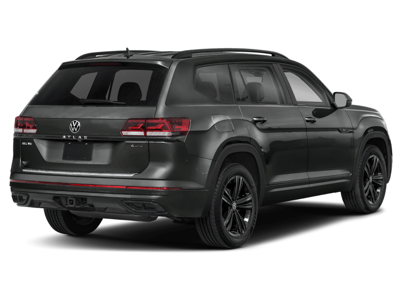 2022 Volkswagen Atlas 3.6L V6 SEL R-Line Black - Rear 3/4, facing to the right