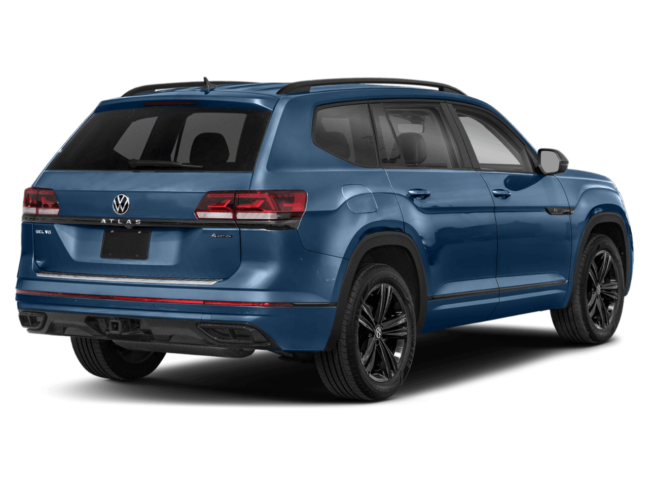 2022 Volkswagen Atlas 3.6L V6 SEL R-Line Black - Rear 3/4, facing to the right