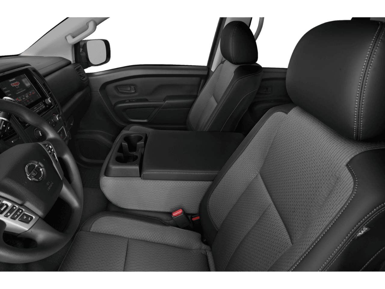 2022 Nissan Titan S - Interior Driver's Side with Door Open, Front Seat Feature