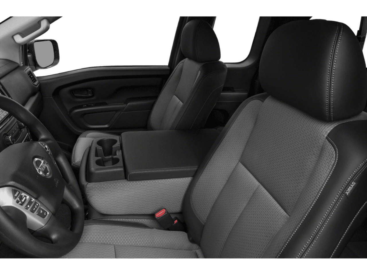 2022 Nissan Titan S - Interior Driver's Side with Door Open, Front Seat Feature