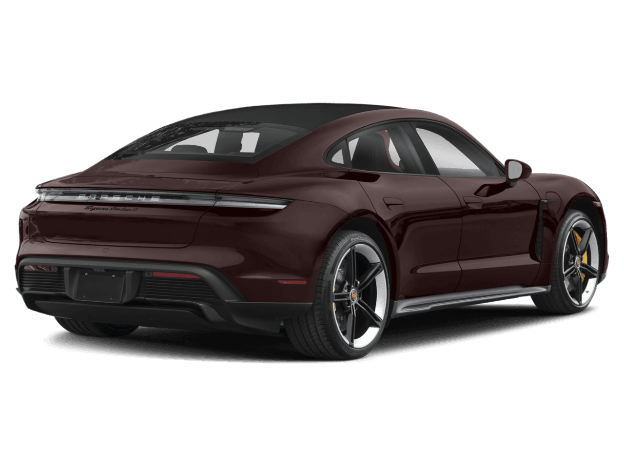 2022 Porsche Taycan Turbo - Rear 3/4, facing to the right