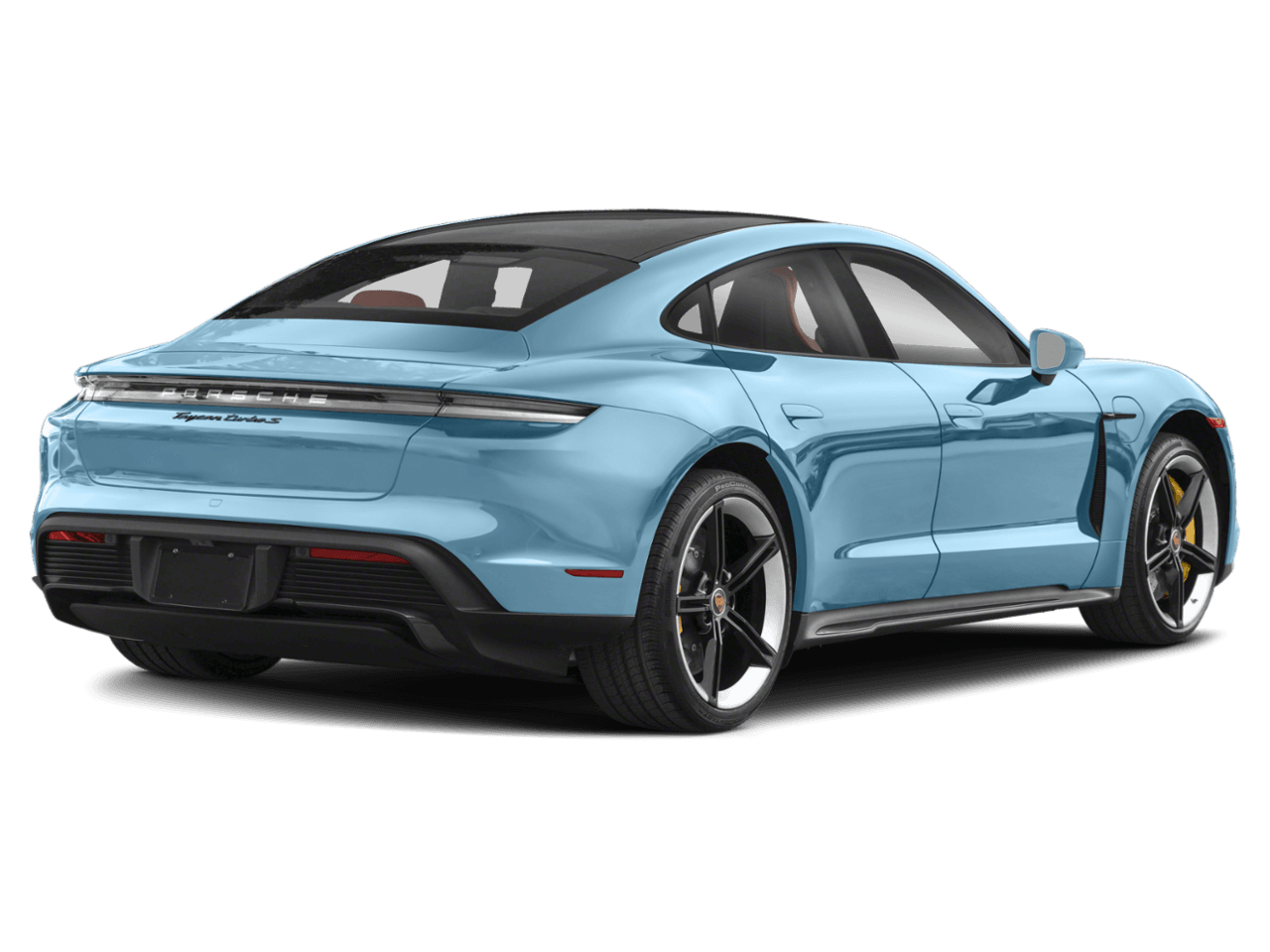 2022 Porsche Taycan Turbo S - Rear 3/4, facing to the right