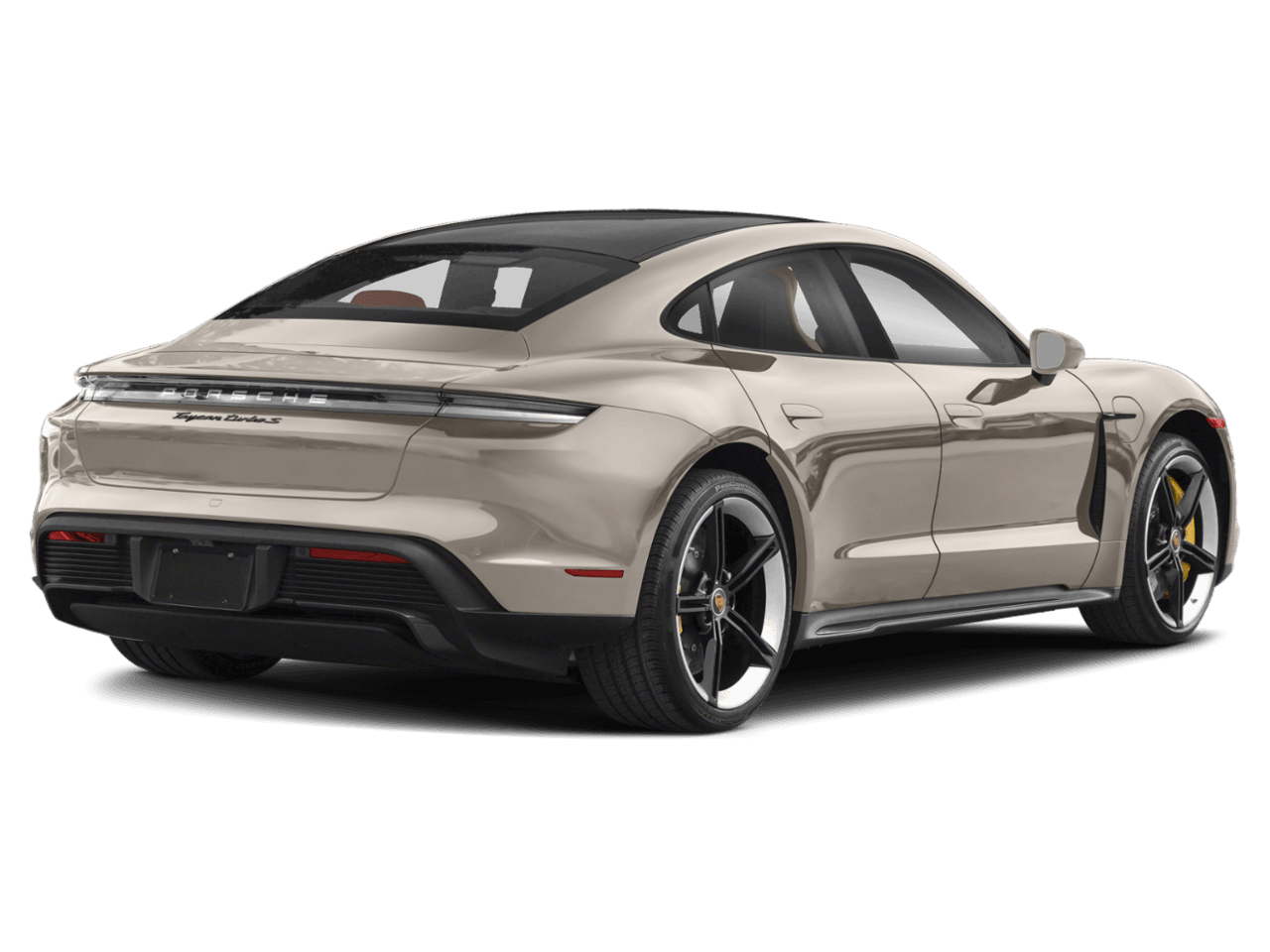 2022 Porsche Taycan Turbo S - Rear 3/4, facing to the right