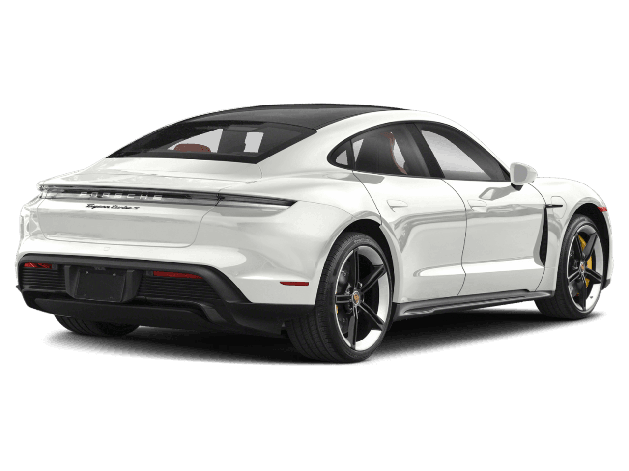 2022 Porsche Taycan Turbo S - Rear 3/4, facing to the right
