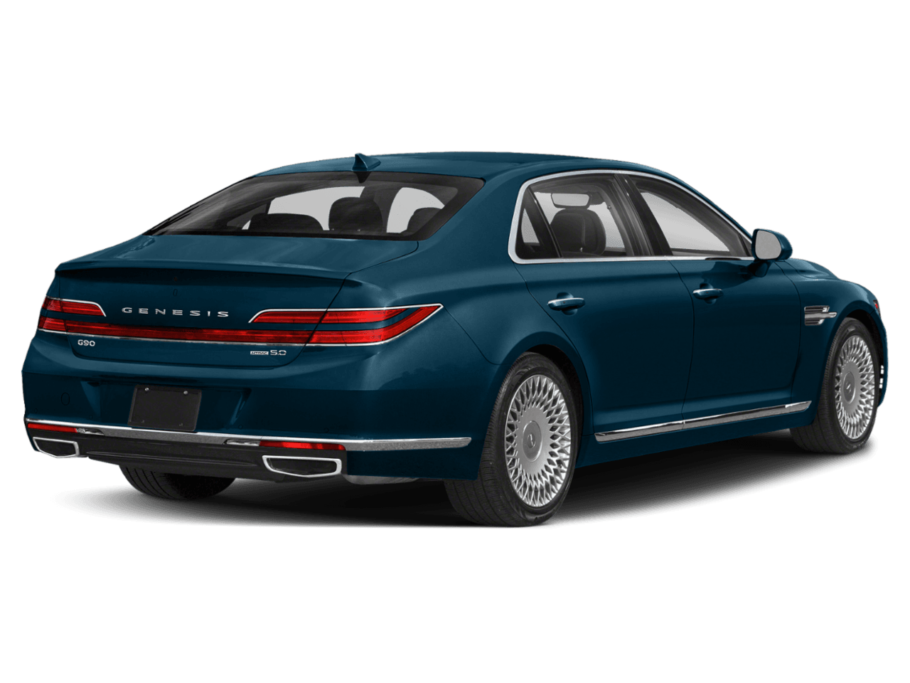 2022 Genesis G90 5.0L Ultimate - Rear 3/4, facing to the right