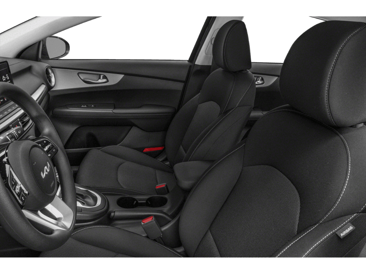 2022 Kia Forte LXS - Interior Driver's Side with Door Open, Front Seat Feature
