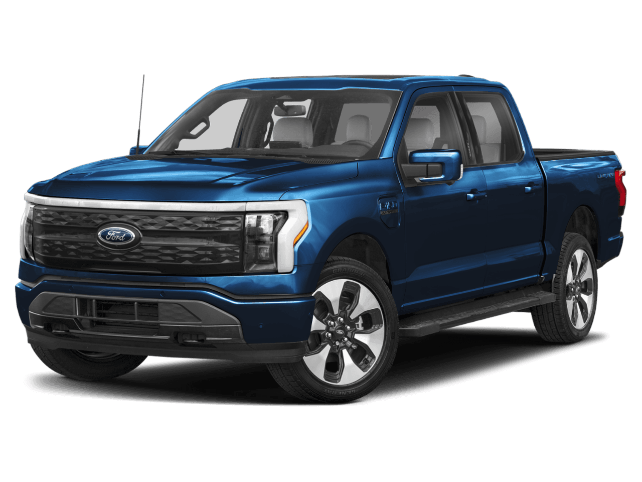 2022 Ford F-150 Lightning Platinum - Front 3/4, facing to the left