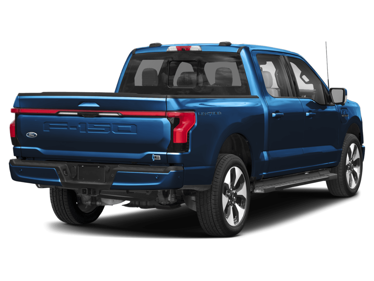 2022 Ford F-150 Lightning Platinum - Rear 3/4, facing to the right