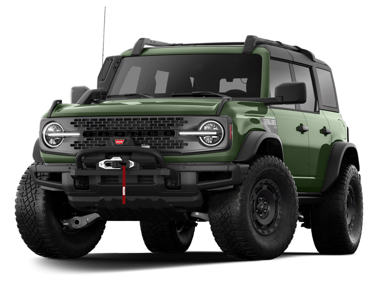 2022 Ford Bronco Everglades - Front 3/4, facing to the left