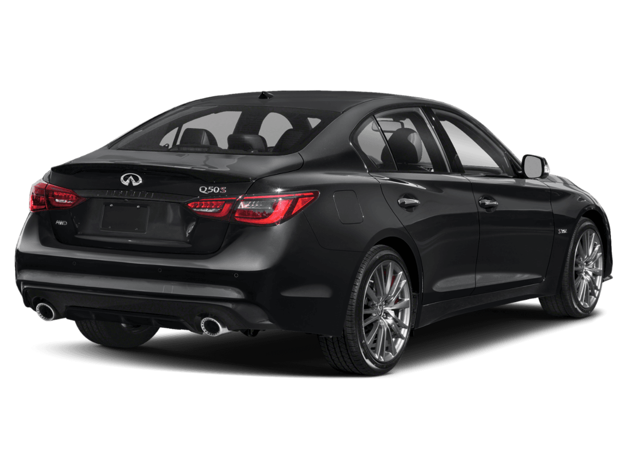 2023 INFINITI Q50 RED - Rear 3/4, facing to the right