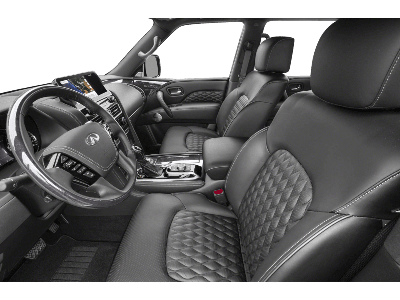 2023 INFINITI QX80 LUXE - Interior Driver's Side with Door Open, Front Seat Feature