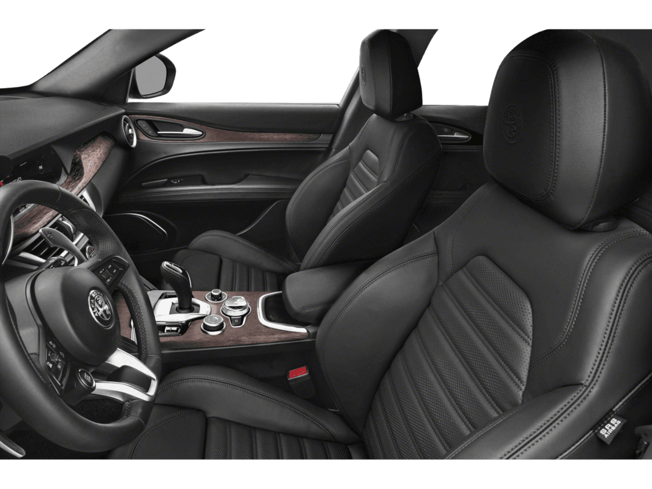 2023 Alfa Romeo Stelvio Sprint - Interior Driver's Side with Door Open, Front Seat Feature