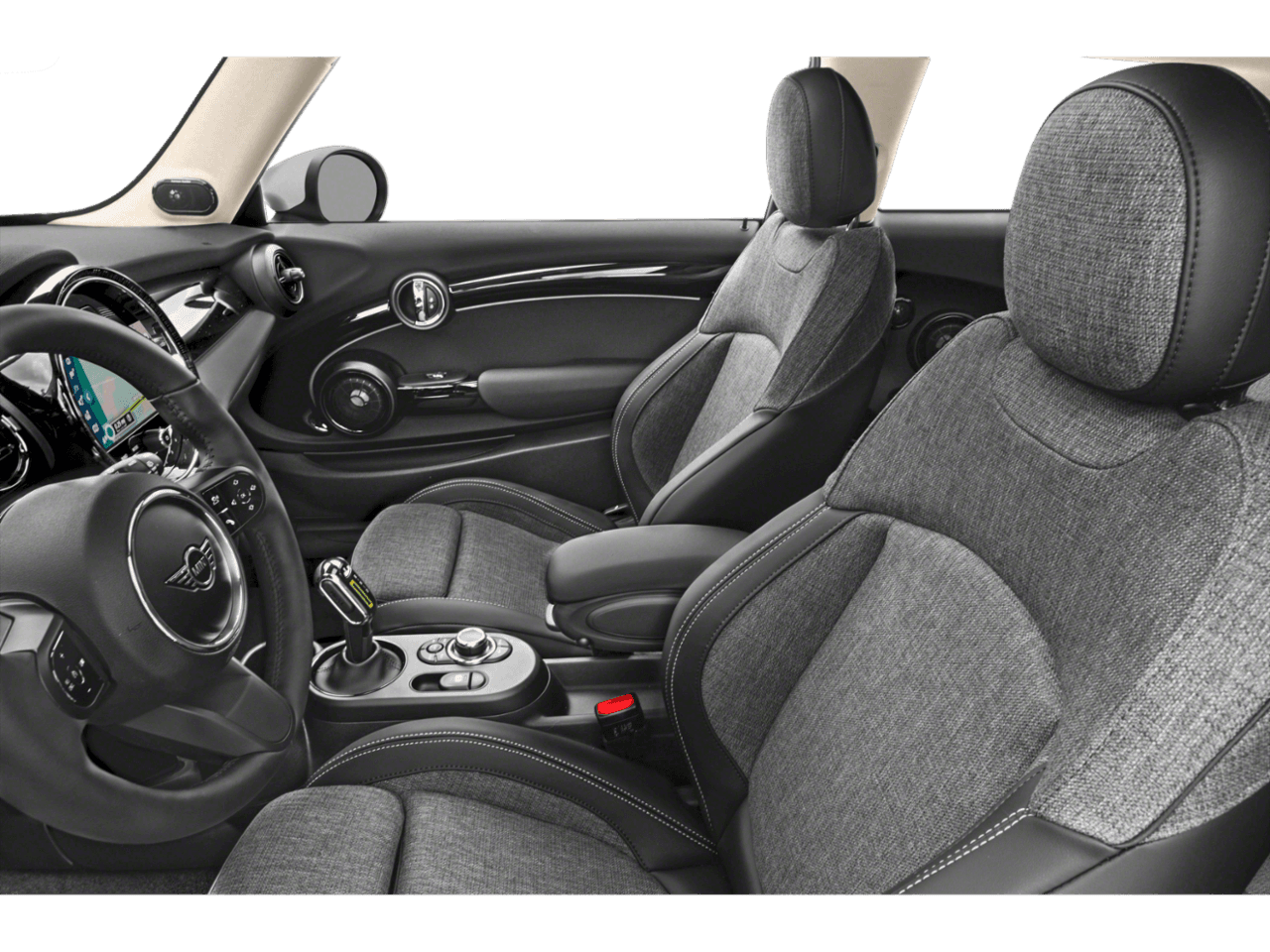 2023 MINI Hardtop 2 Door Cooper SE - Interior Driver's Side with Door Open, Front Seat Feature