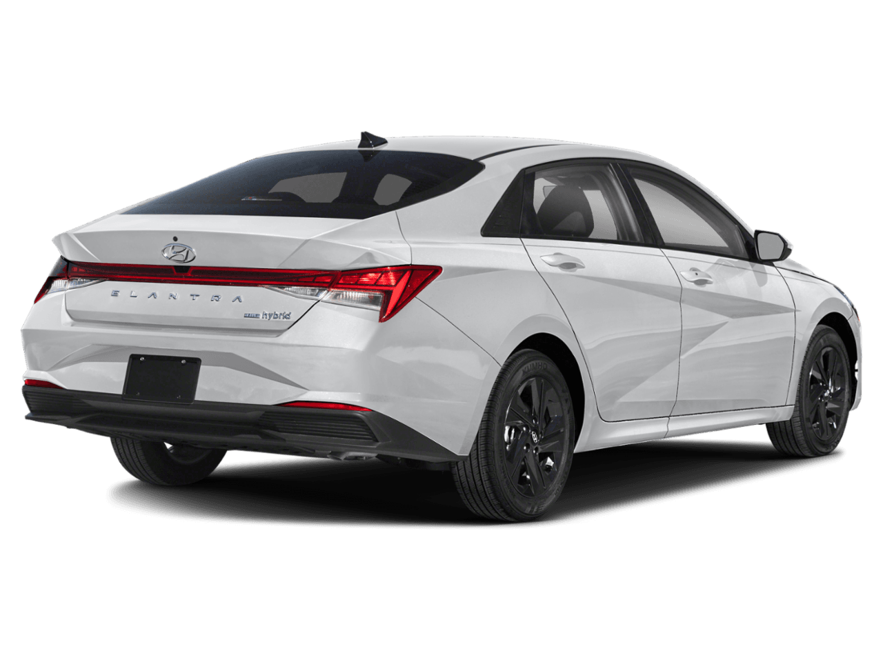 2023 Hyundai Elantra Hybrid Blue - Rear 3/4, facing to the right