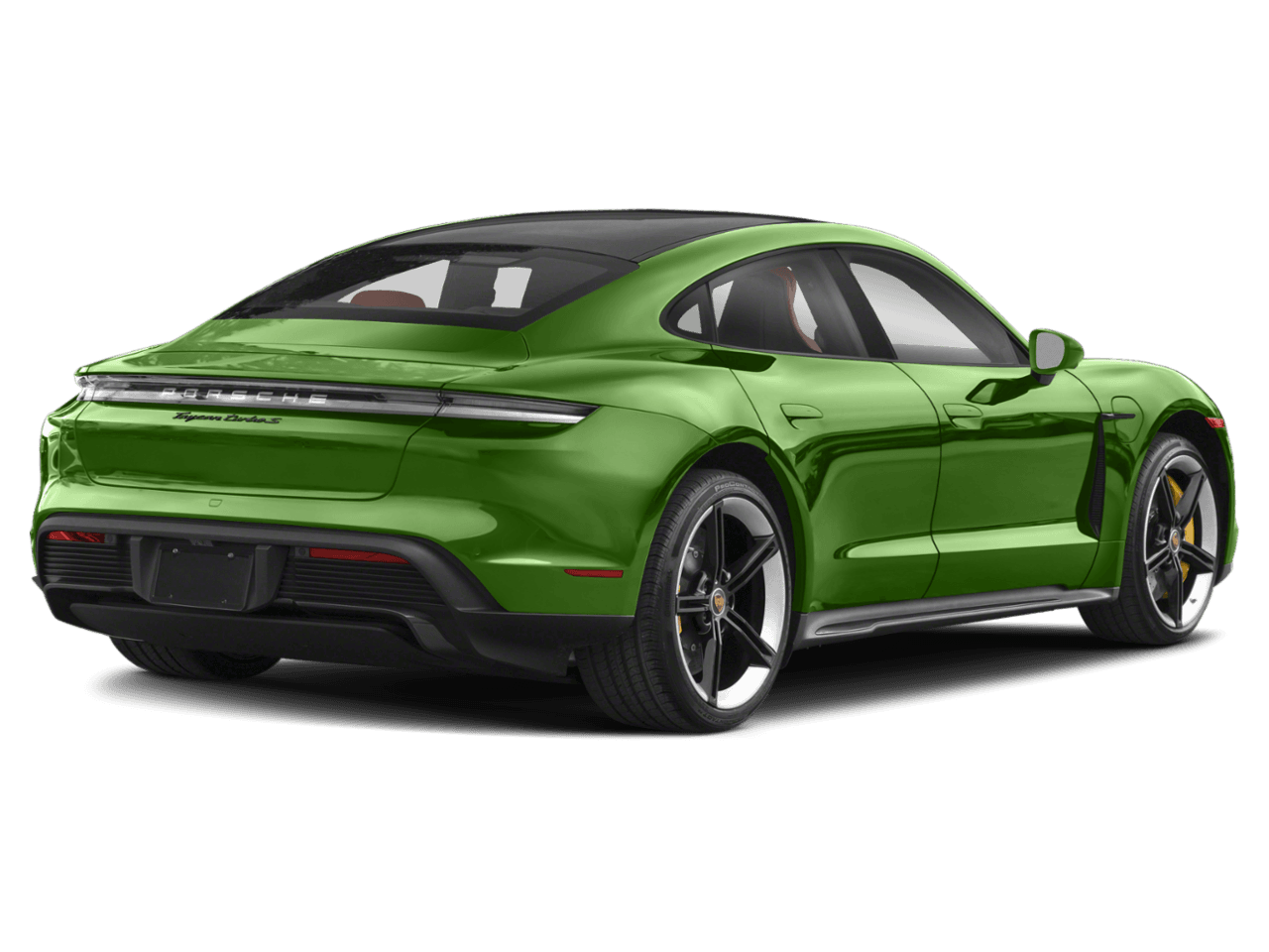 2023 Porsche Taycan Turbo - Rear 3/4, facing to the right
