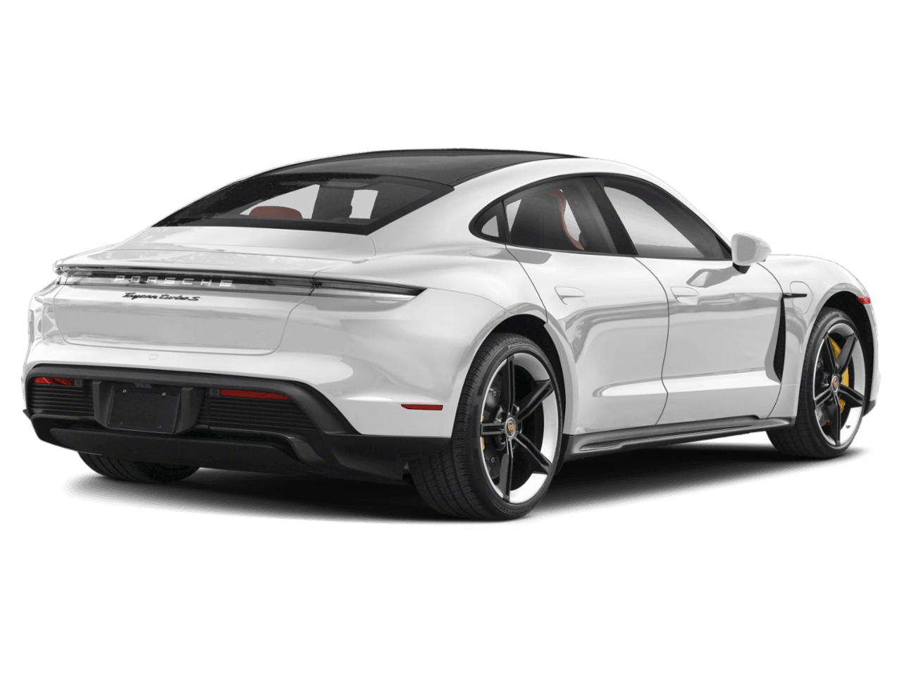 2023 Porsche Taycan Turbo - Rear 3/4, facing to the right