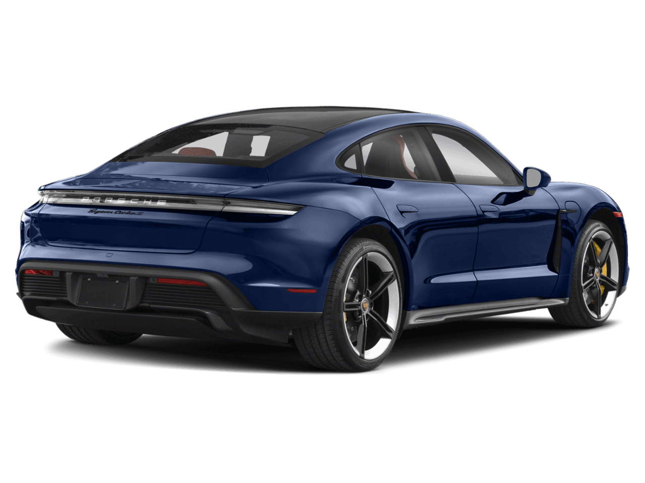 2023 Porsche Taycan Turbo - Rear 3/4, facing to the right