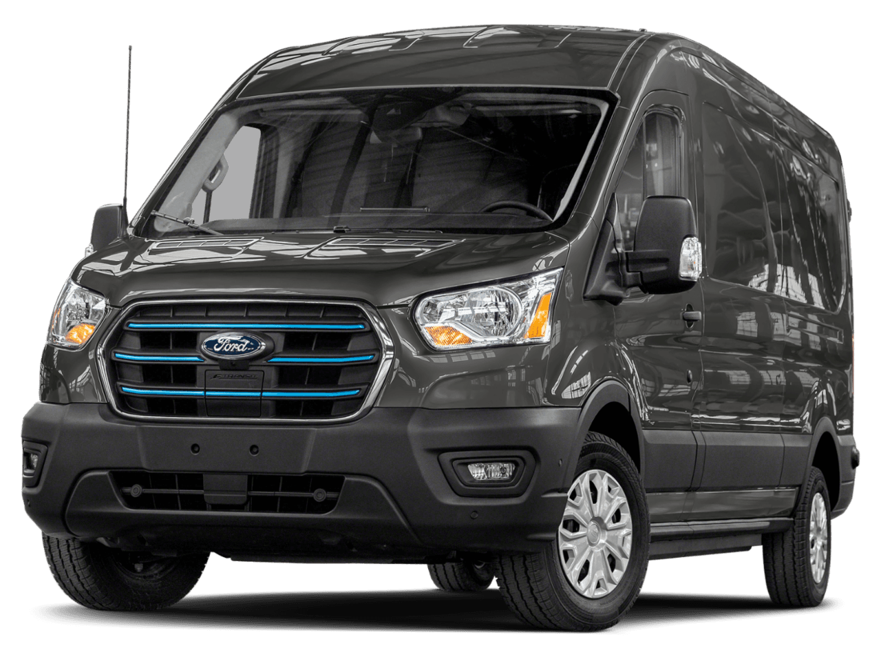 2023 Ford E-Transit Cargo Van  - Front 3/4, facing to the left