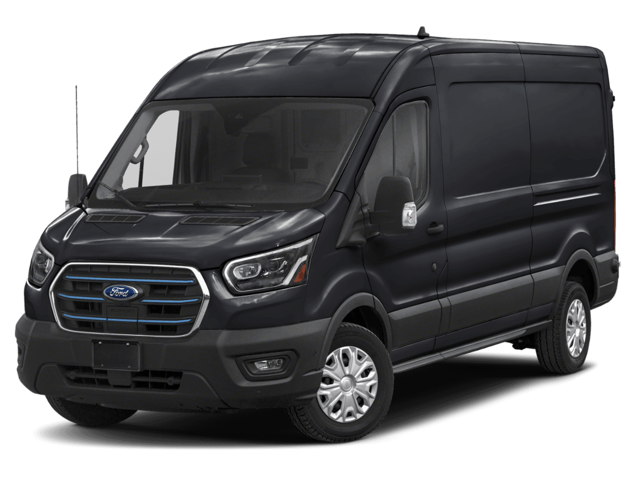 2023 Ford E-Transit Cargo Van  - Front 3/4, facing to the left