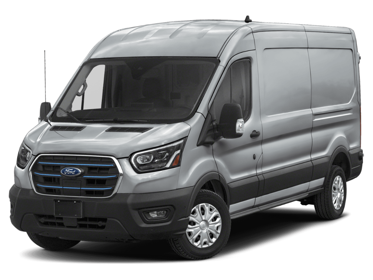 2023 Ford E-Transit Cargo Van  - Front 3/4, facing to the left