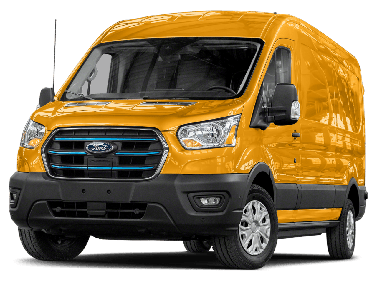 2023 Ford E-Transit Cargo Van  - Front 3/4, facing to the left