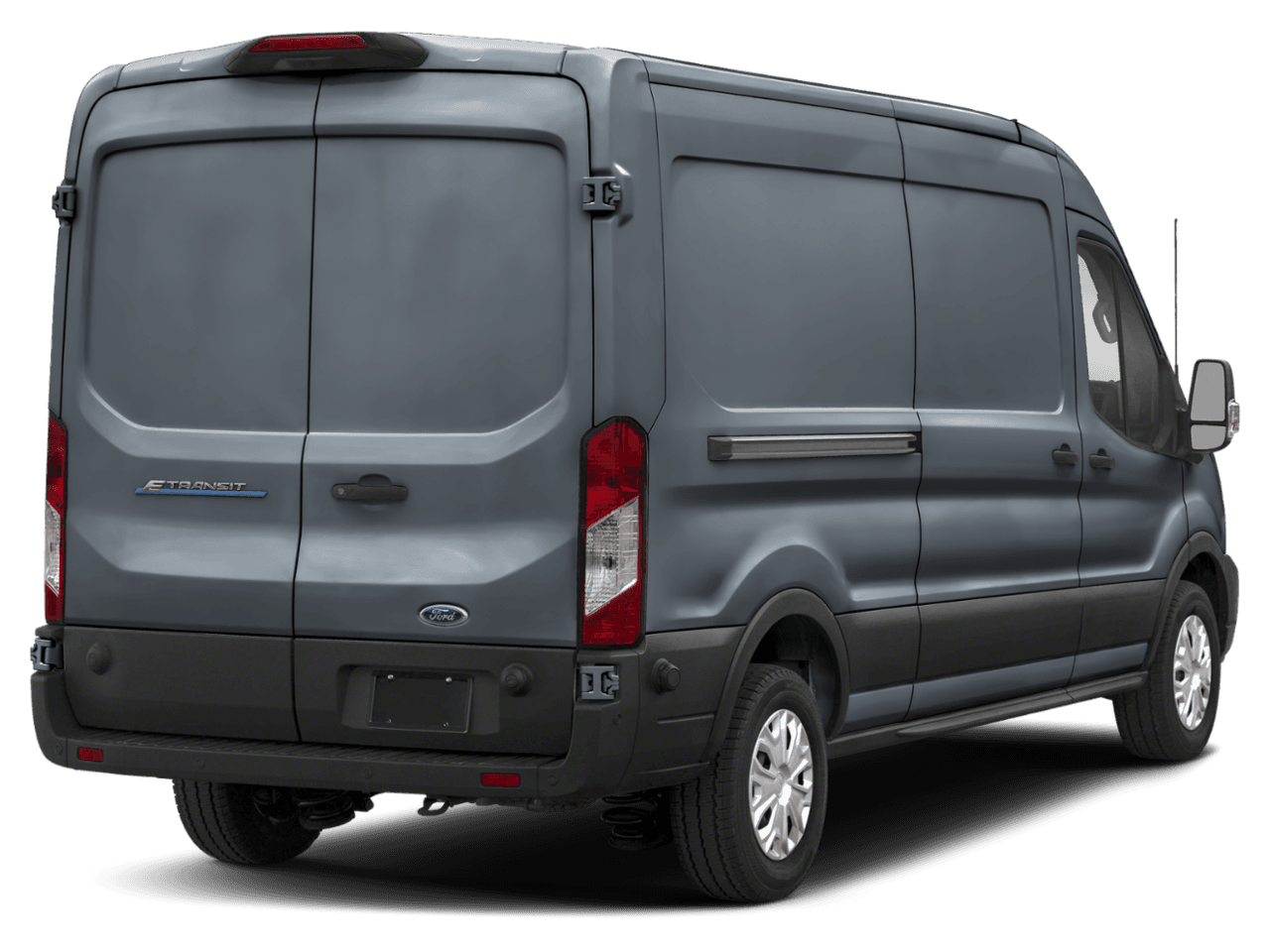 2023 Ford E-Transit Cargo Van T-350 - Rear 3/4, facing to the right