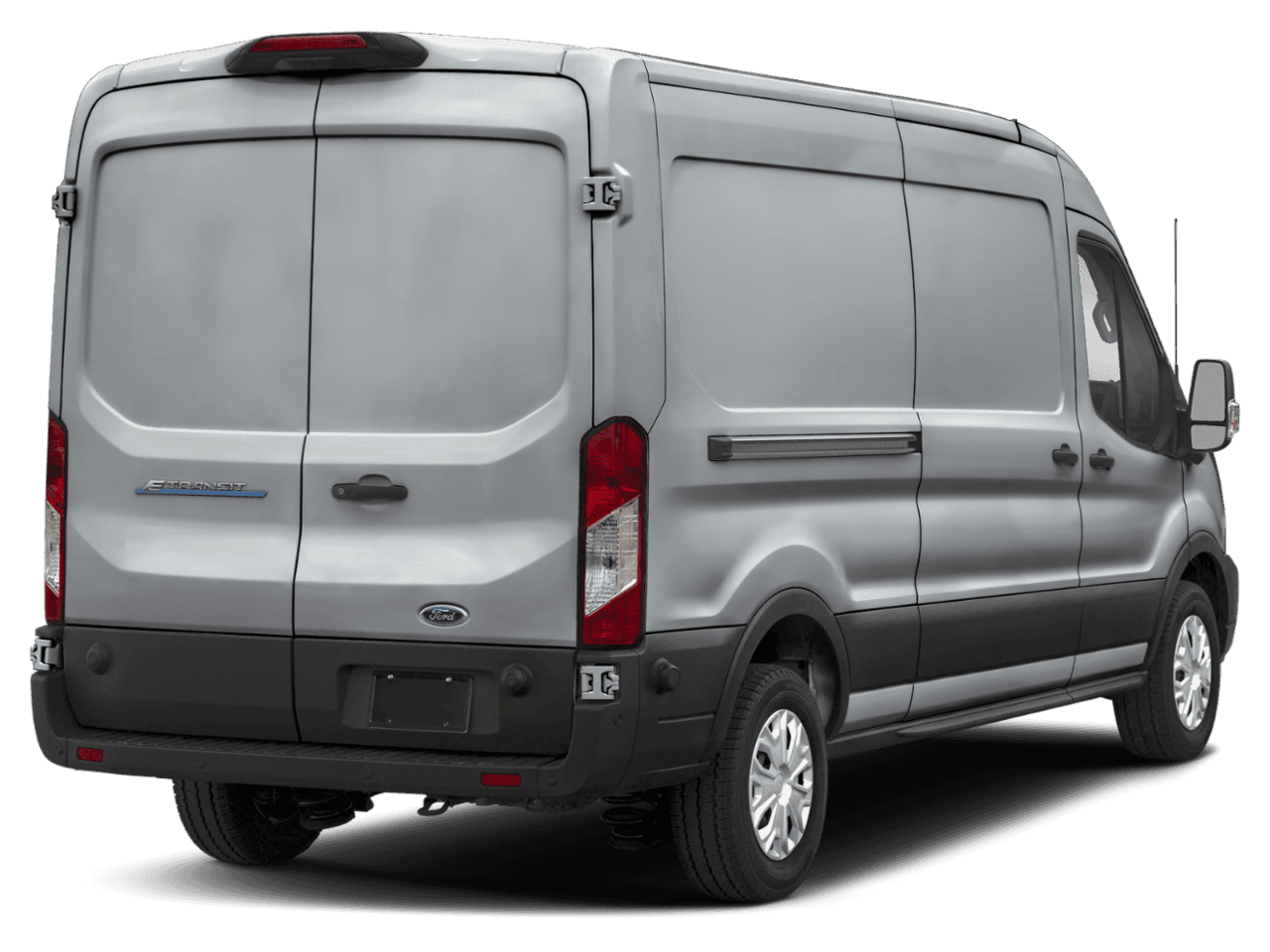 2023 Ford E-Transit Cargo Van  - Rear 3/4, facing to the right