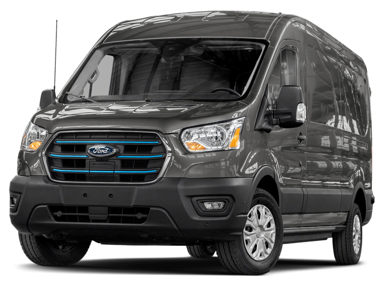 2023 Ford E-Transit Cargo Van  - Front 3/4, facing to the left