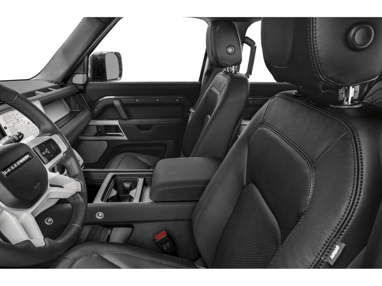 2023 Land Rover Defender 130 - Interior Driver's Side with Door Open, Front Seat Feature