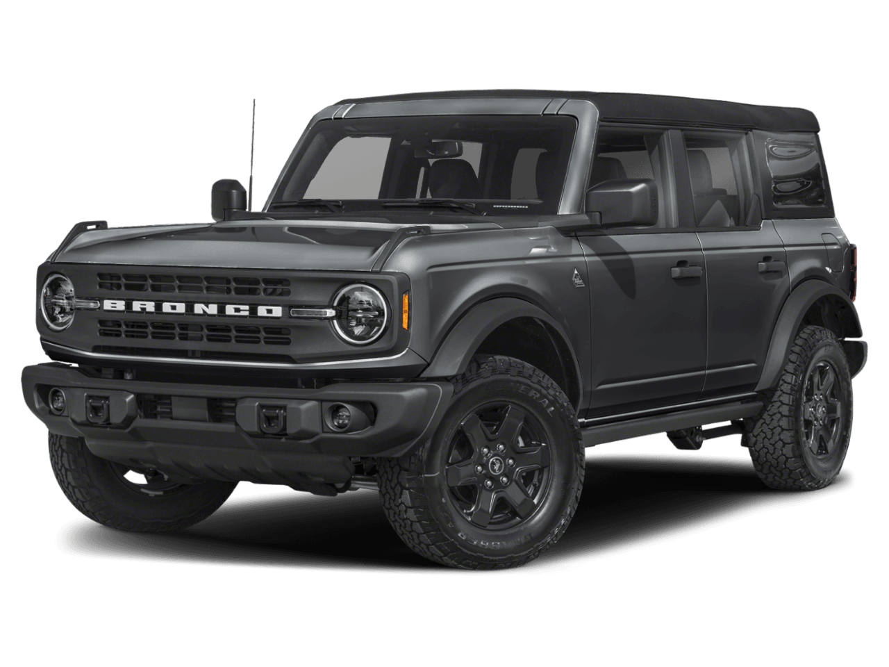 2024 Ford Bronco Black - Front 3/4, facing to the left