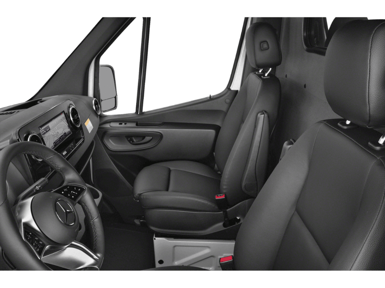 2024 Mercedes-Benz eSprinter Cargo Van  - Interior Driver's Side with Door Open, Front Seat Feature